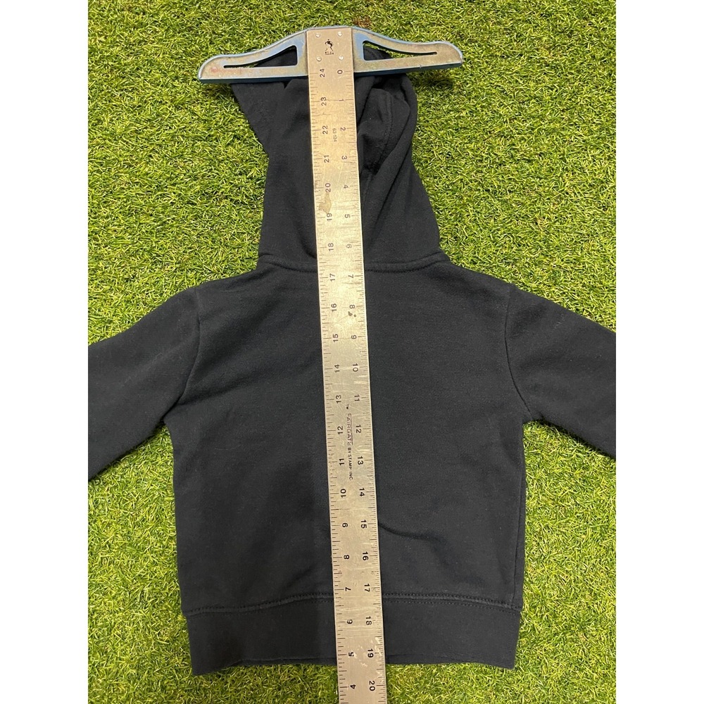 Vintage Nike Jacket Baby 2T (1-2 Years) Black Hood Club Fleece Lined‎ Full Zip - Picture 5 of 8